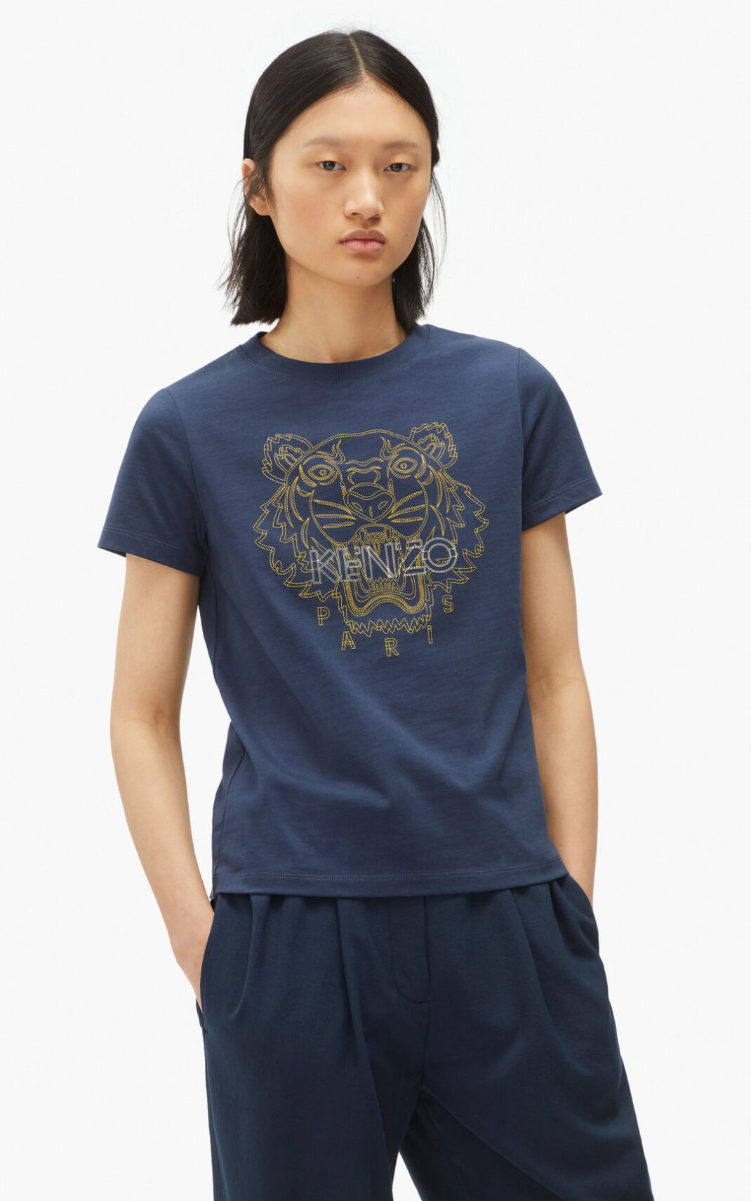 Camiseta Kenzo Tiger Feminino - Azul Marinho Azuis | 524MDQGCV